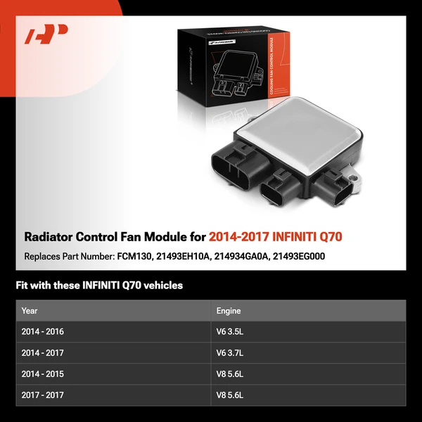 Radiator Control Fan Module for 2014-2017 INFINITI Q70