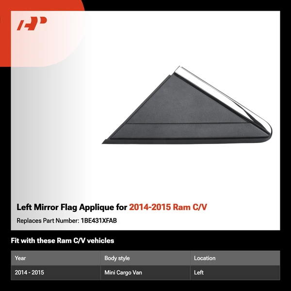 Left Mirror Flag Applique for 2014-2015 Ram C/V