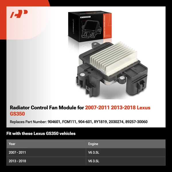 Radiator Control Fan Module for 2007-2011 2013-2018 Lexus GS350