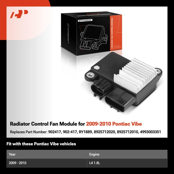 Radiator Control Fan Module for 2009-2010 Pontiac Vibe