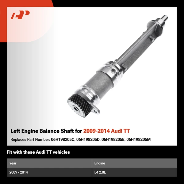 Left Engine Balance Shaft for 2009-2014 Audi TT