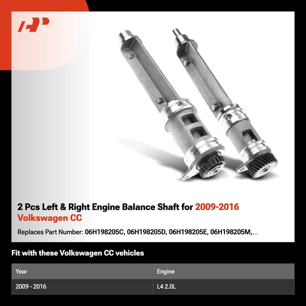 2 Pcs Left & Right Engine Balance Shaft for 2009-2016 Volkswagen CC