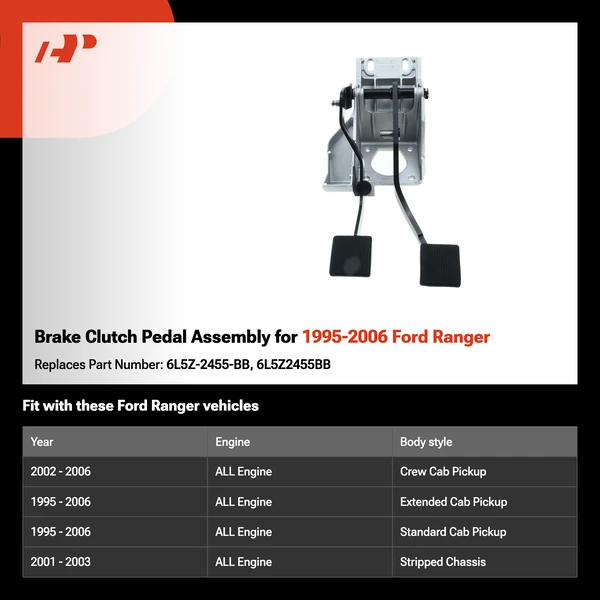 Brake Clutch Pedal Assembly for 1995-2006 Ford Ranger