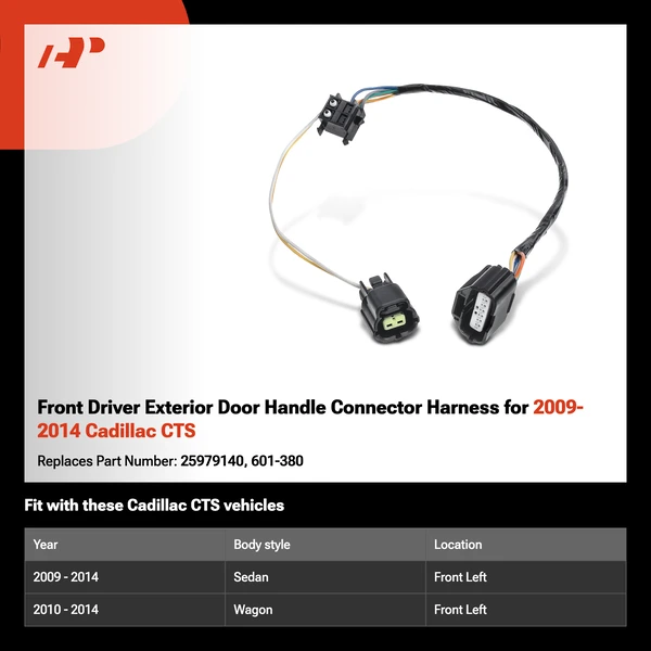Front Driver Exterior Door Handle Connector Harness for 2009-2014 Cadillac CTS