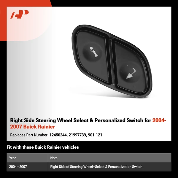 Right Side Steering Wheel Select & Personalized Switch for 2004-2007 Buick Rainier