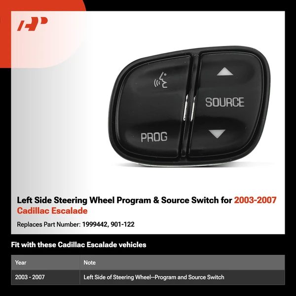 Left Side Steering Wheel Program & Source Switch for 2003-2007 Cadillac Escalade