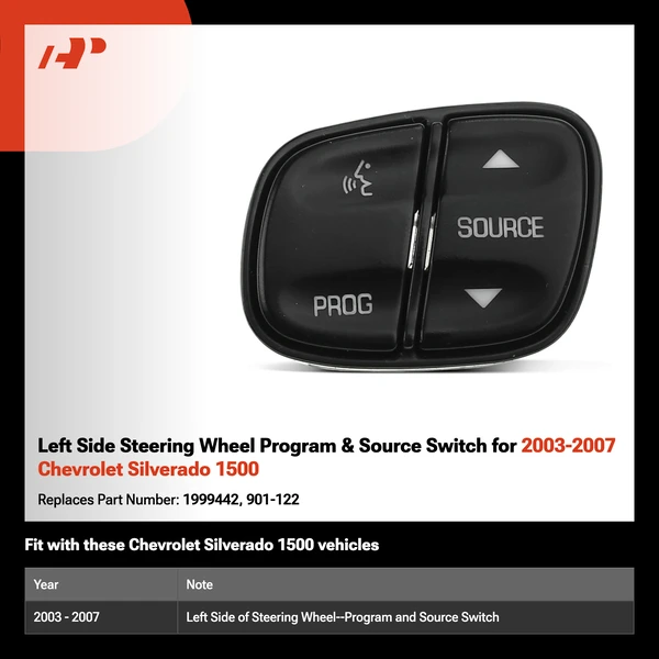 Left Side Steering Wheel Program & Source Switch for 2003-2007 Chevrolet Silverado 1500