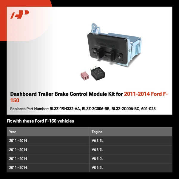 Dashboard Trailer Brake Control Module Kit for 2011-2014 Ford F-150
