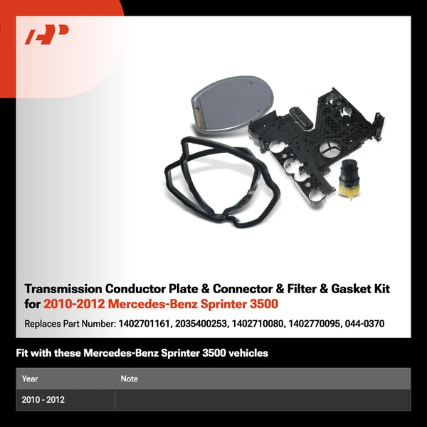Transmission Conductor Plate & Connector & Filter & Gasket Kit for 2010-2012 Mercedes-Benz Sprinter 3500