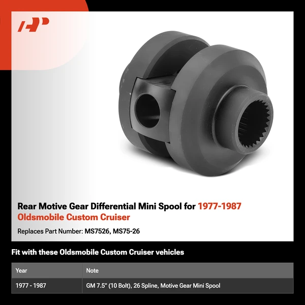 Rear Motive Gear Differential Mini Spool for 1977-1987 Oldsmobile Custom Cruiser