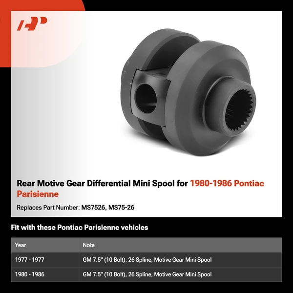 Rear Motive Gear Differential Mini Spool for 1980-1986 Pontiac Parisienne