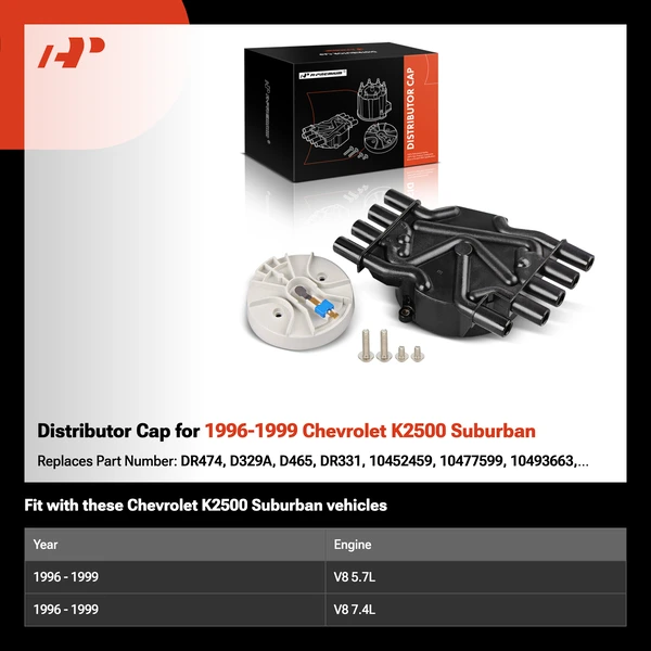 Distributor Cap for 1996-1999 Chevrolet K2500 Suburban