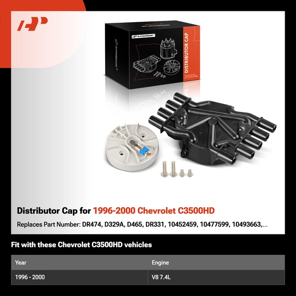 Distributor Cap for 1996-2000 Chevrolet C3500HD