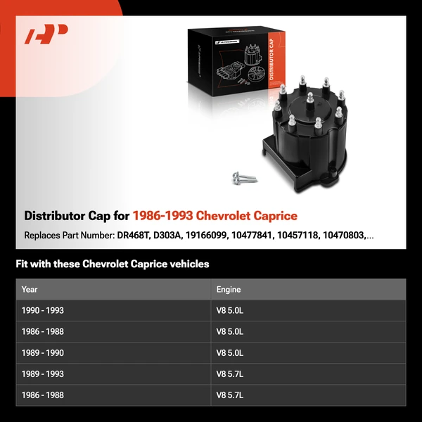 Distributor Cap for 1986-1993 Chevrolet Caprice