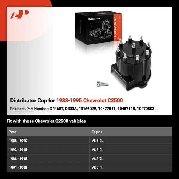 Distributor Cap for 1988-1995 Chevrolet C2500