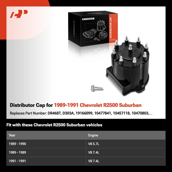 Distributor Cap for 1989-1991 Chevrolet R2500 Suburban