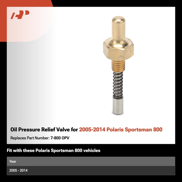 Oil Pressure Relief Valve for 2005-2014 Polaris Sportsman 800
