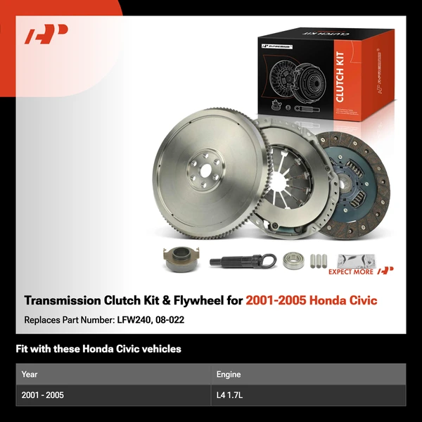 Transmission Clutch Kit & Flywheel for 2001-2005 Honda Civic