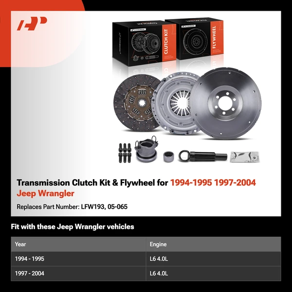 Transmission Clutch Kit & Flywheel for 1994-1995 1997-2004 Jeep Wrangler