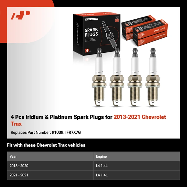 4 Pcs Iridium & Platinum Spark Plugs for 2013-2021 Chevrolet Trax