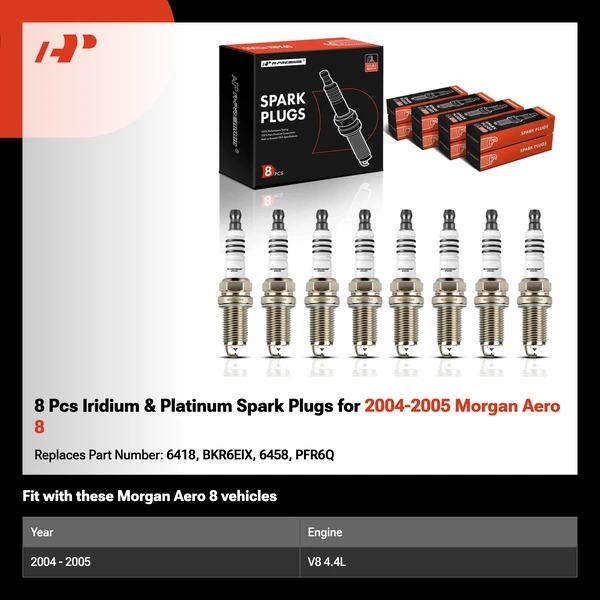 8 Pcs Iridium & Platinum Spark Plugs for 2004-2005 Morgan Aero 8