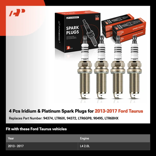4 Pcs Iridium & Platinum Spark Plugs for 2013-2017 Ford Taurus