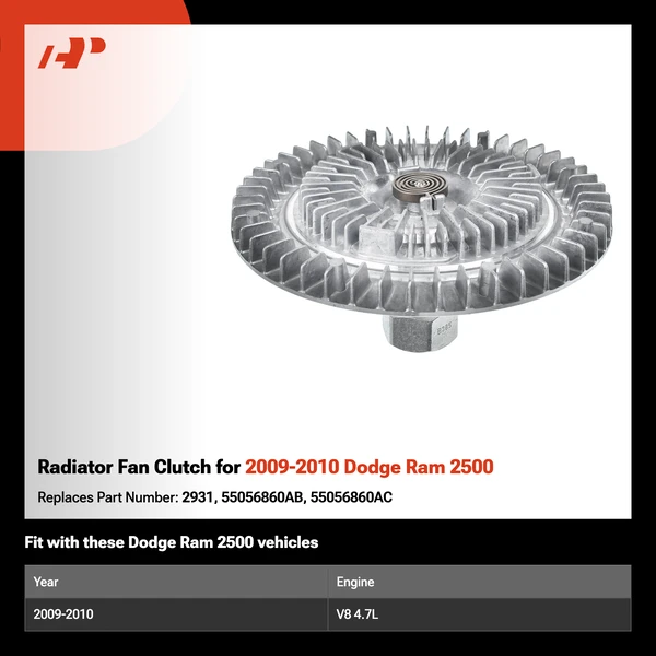 Radiator Fan Clutch for 2009-2010 Dodge Ram 2500