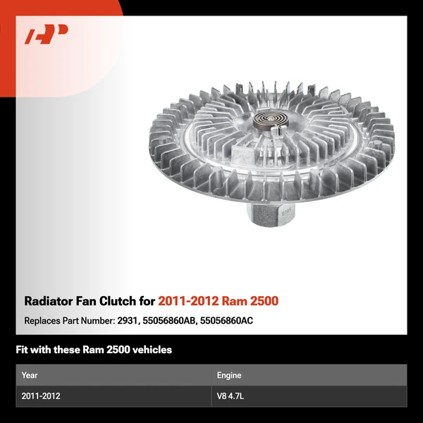 Radiator Fan Clutch for 2011-2012 Ram 2500