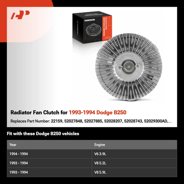 Radiator Fan Clutch for 1993-1994 Dodge B250