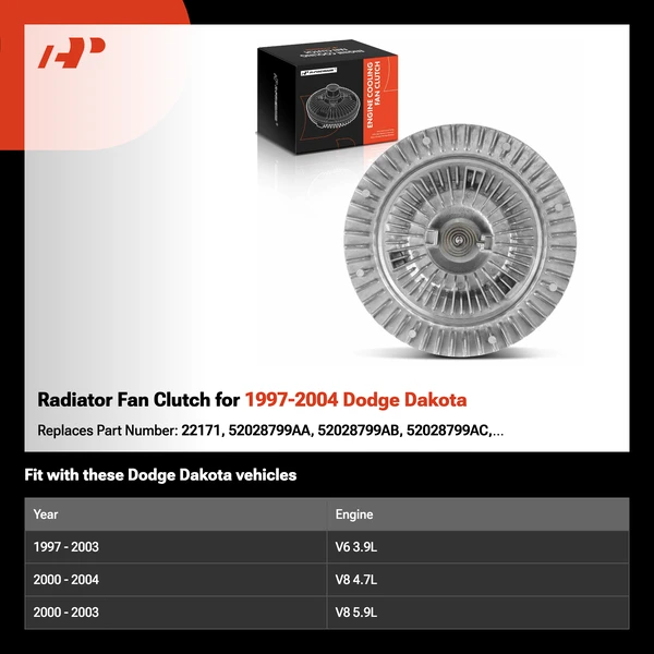 Radiator Fan Clutch for 1997-2004 Dodge Dakota