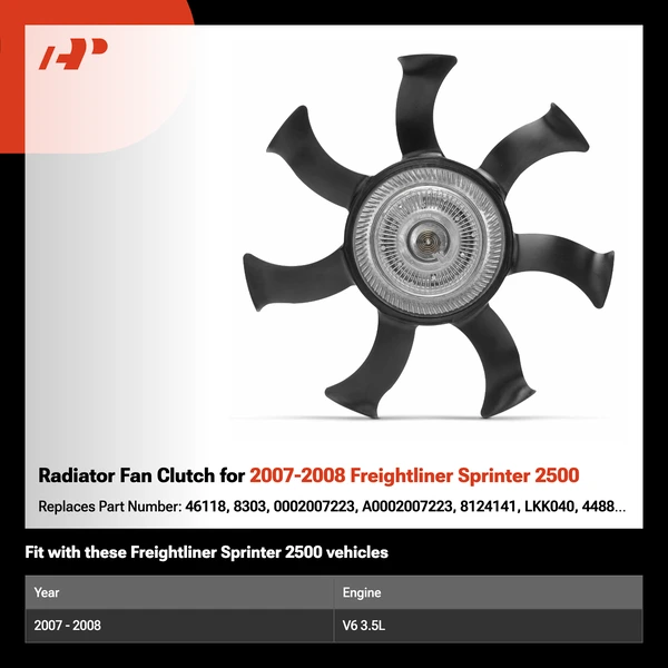 Radiator Fan Clutch for 2007-2008 Freightliner Sprinter 2500