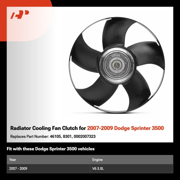 Radiator Cooling Fan Clutch for 2007-2009 Dodge Sprinter 3500