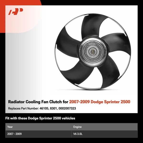 Radiator Cooling Fan Clutch for 2007-2009 Dodge Sprinter 2500