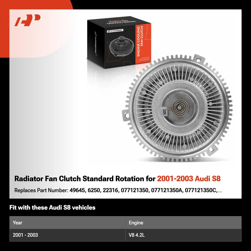 Radiator Fan Clutch Standard Rotation for 2001-2003 Audi S8