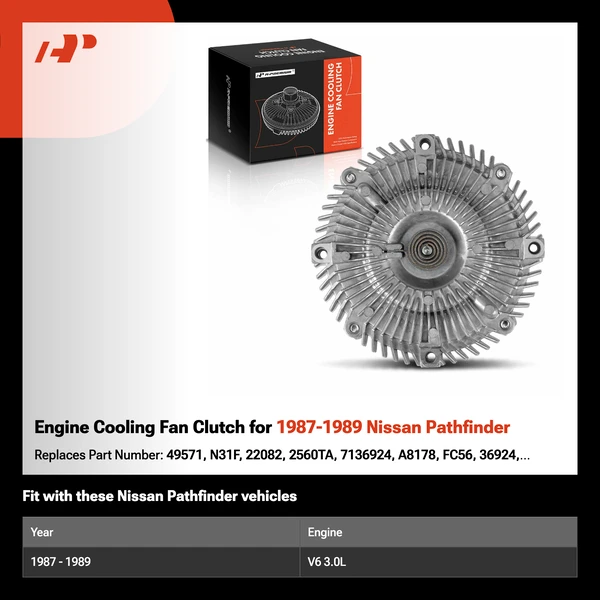 Engine Cooling Fan Clutch for 1987-1989 Nissan Pathfinder