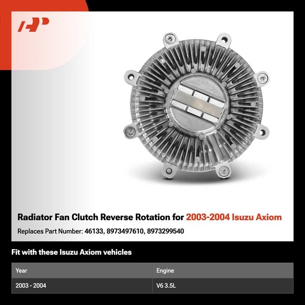 Radiator Fan Clutch Reverse Rotation for 2003-2004 Isuzu Axiom