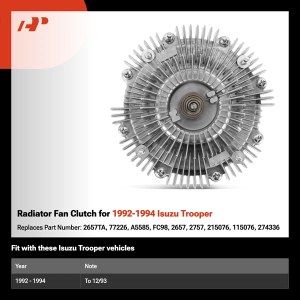 Radiator Fan Clutch for 1992-1994 Isuzu Trooper