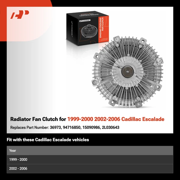 Radiator Fan Clutch for 1999-2000 2002-2006 Cadillac Escalade