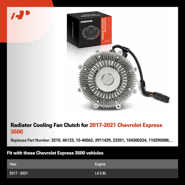 Radiator Cooling Fan Clutch for 2017-2021 Chevrolet Express 3500