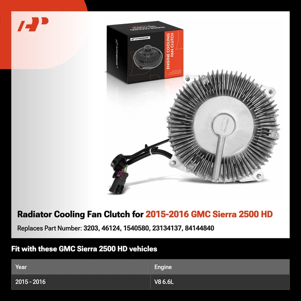 Radiator Cooling Fan Clutch for 2015-2016 GMC Sierra 2500 HD
