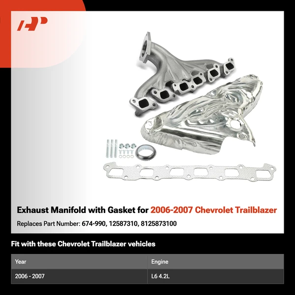 Exhaust Manifold with Gasket for 2006-2007 Chevrolet Trailblazer
