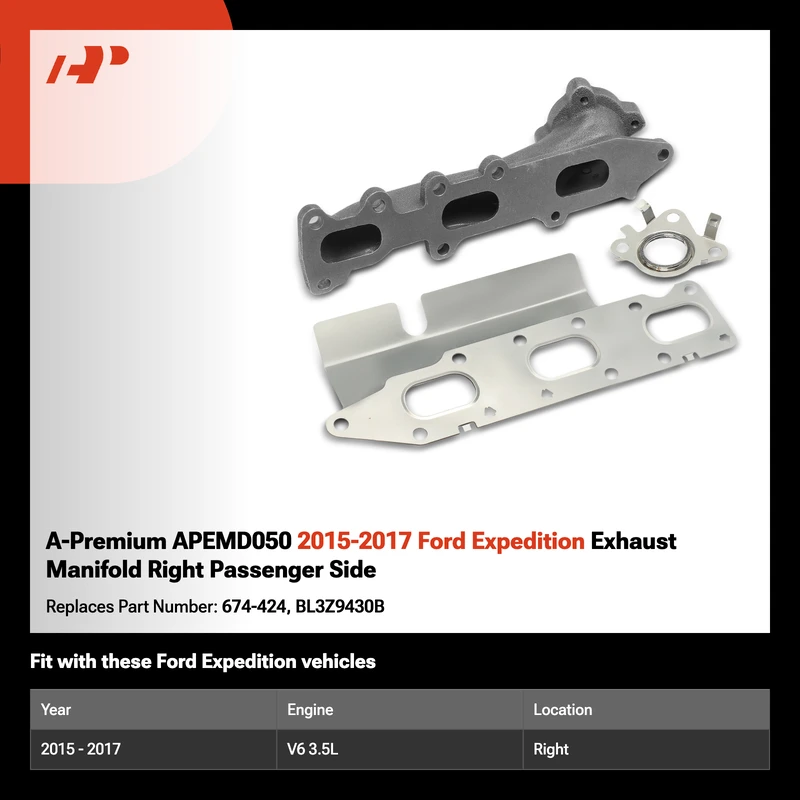A-Premium APEMD050 2015-2017 Ford Expedition Exhaust Manifold Right Passenger Side