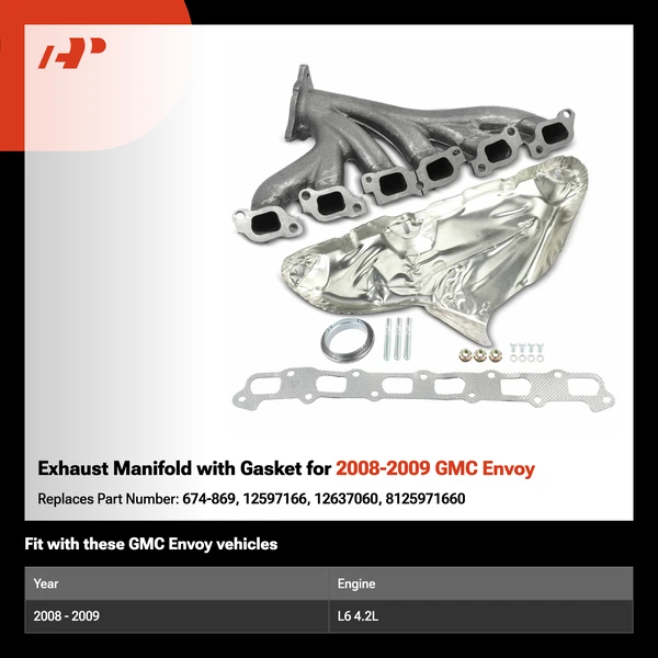 Exhaust Manifold with Gasket for 2008-2009 GMC Envoy