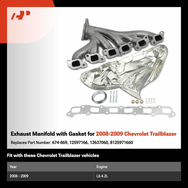 Exhaust Manifold with Gasket for 2008-2009 Chevrolet Trailblazer
