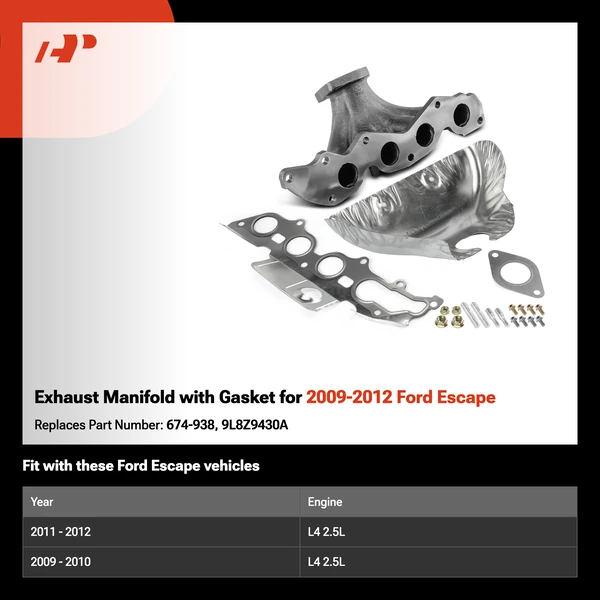Exhaust Manifold with Gasket for 2009-2012 Ford Escape