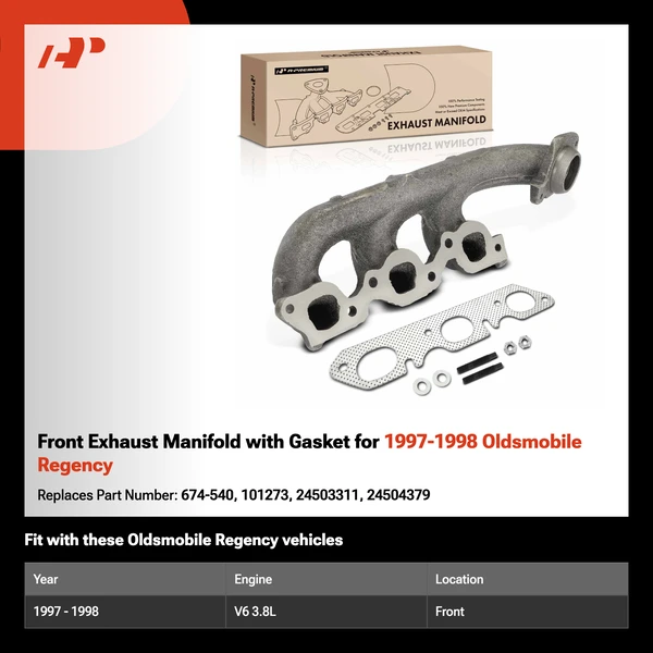 Front Exhaust Manifold with Gasket for 1997-1998 Oldsmobile Regency