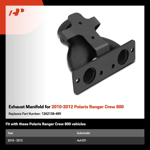 Exhaust Manifold for 2010-2012 Polaris Ranger Crew 800