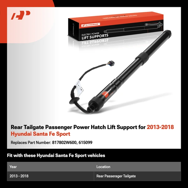 Rear Tailgate Passenger Power Hatch Lift Support for 2013-2018 Hyundai Santa Fe Sport