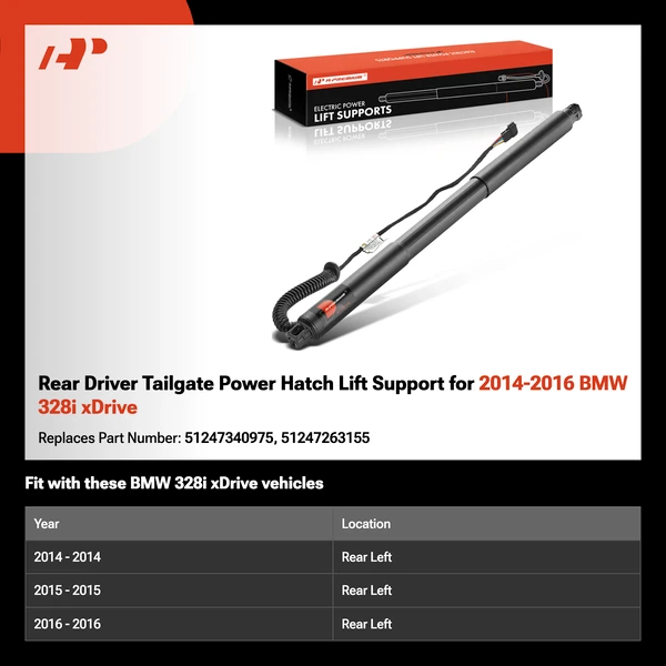 Rear Driver Tailgate Power Hatch Lift Support for 2014-2016 BMW 328i xDrive