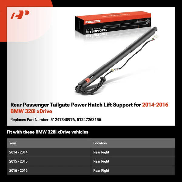 Rear Passenger Tailgate Power Hatch Lift Support for 2014-2016 BMW 328i xDrive